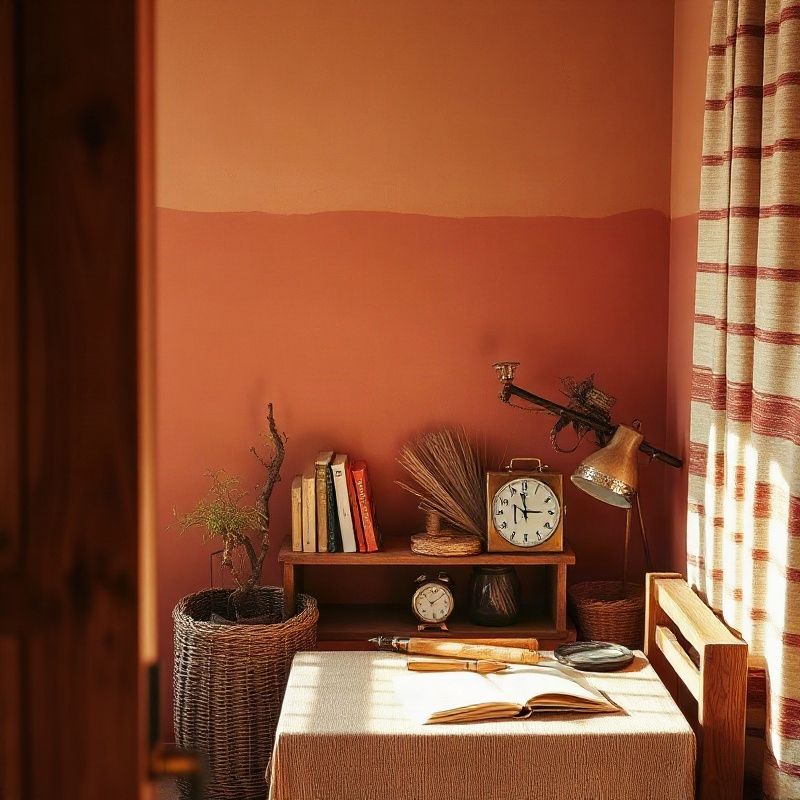 Tidy writing corner in a coastal Kenyan home